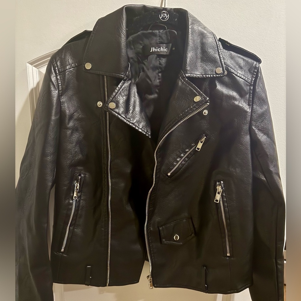 Black Leather Biker Jacket